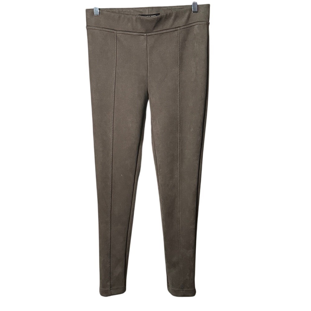 Andrew Marc Suede Leggings Olive Green‎ Pull On Career Casual Comfort Pants